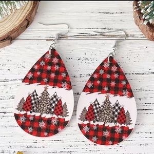 NIP Buffalo Plaid Snowflake & Various Christmas Trees EARRINGS